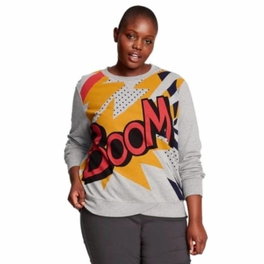 Worn one!! 3.1 Phillip Lim Target Gray Boom Graphic Sweatshirt - Picture 3 of 11